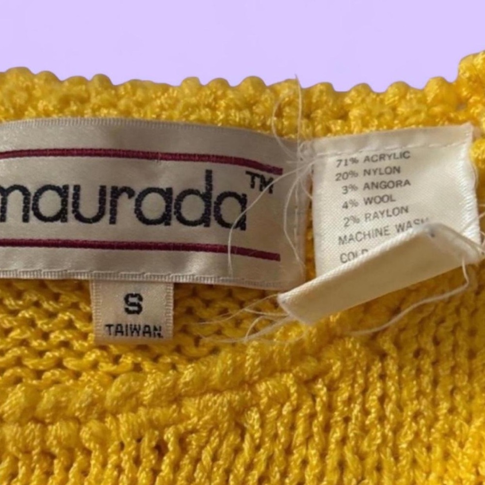 SOLD!Maurada Yellow and Black Women's Sweater - Picture 4 of 4